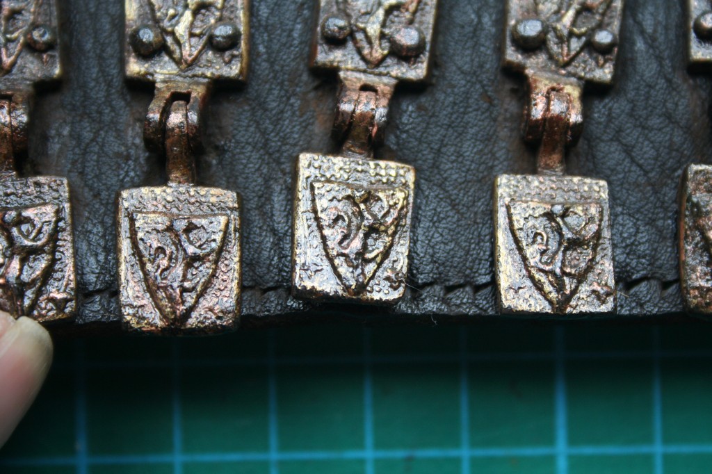 A detail shot showing the stunning condition of the belt, replete with hinged heraldic motifs (Photo: John Nicholl) 