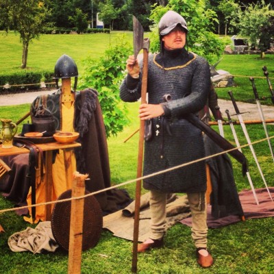 Claíomh's portrayal of an Irish Gallowglass warrior at the Aughrim Military History Summer Schoo