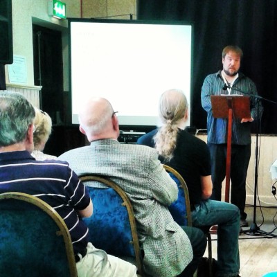 Rubicon's Damian Shiels discussing the 1504 Battle of Knockdoe at the Aughrim Military History Summer School