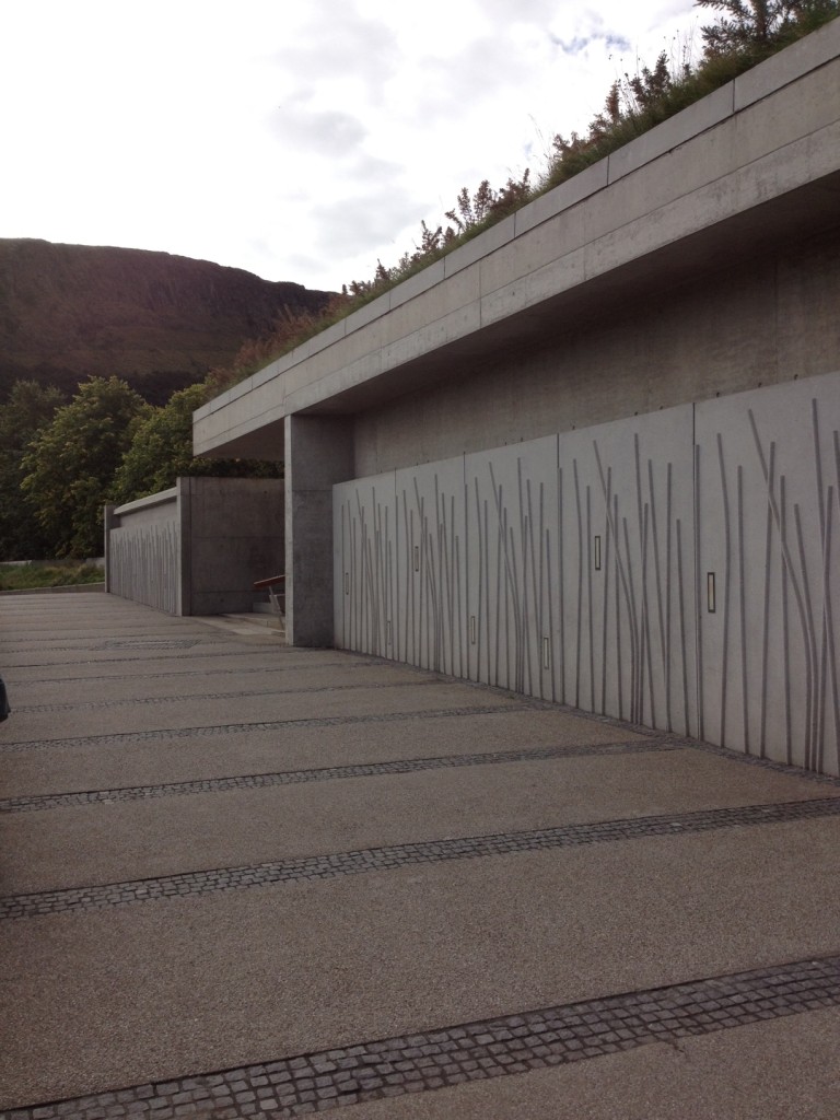 The exterior of the Scottish Parliament as it currently appears (Rubicon Heritage Services)