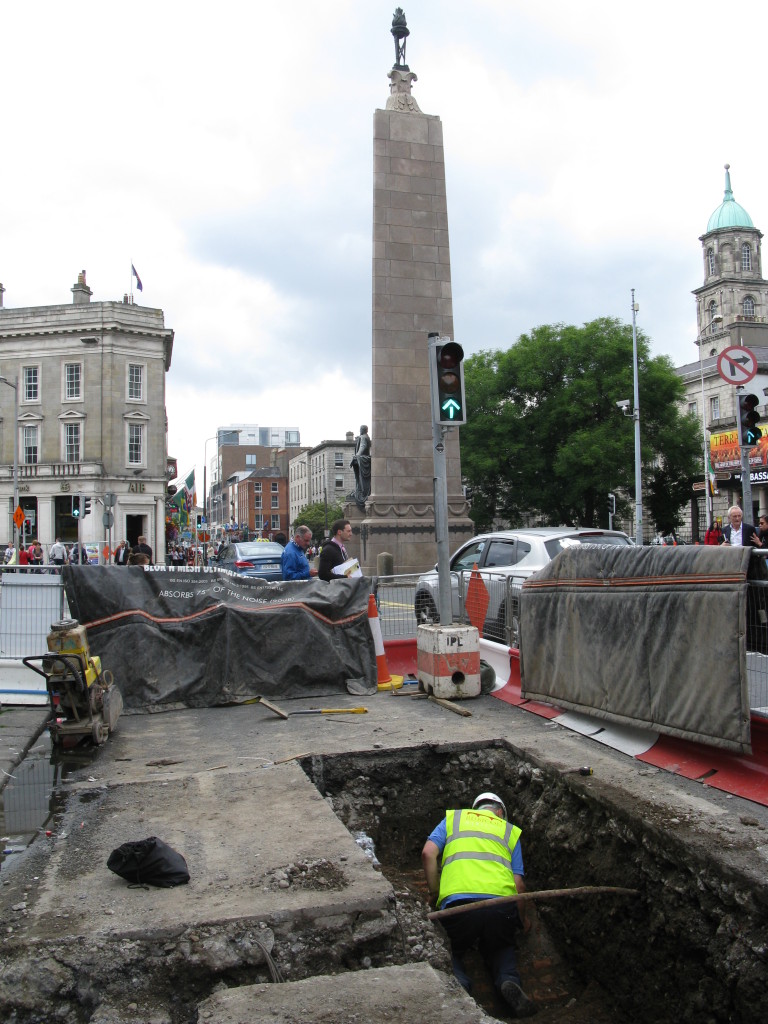Rubicon's Peter Kerins at work this week in Dublin City Centre, in the shadow of the Parnell Monument (James Hession)