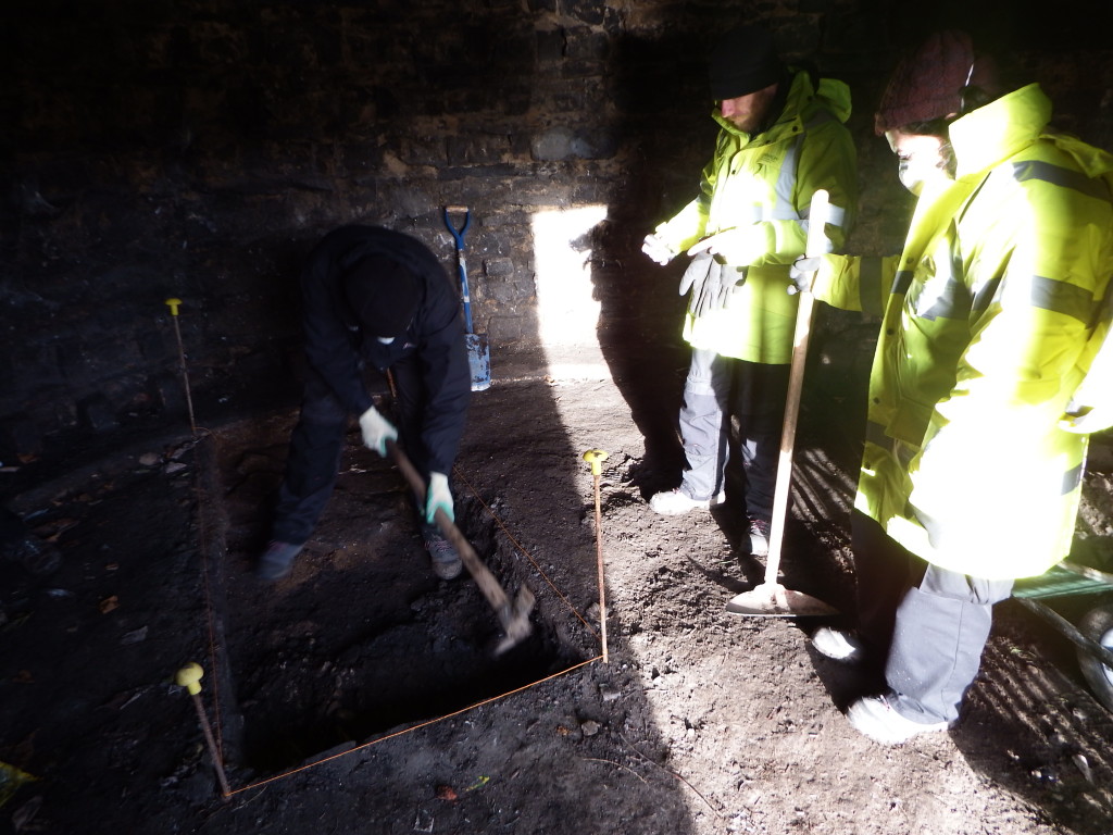 Excavation of a trench within Lochend Doocot (Friends of Lochend Park)