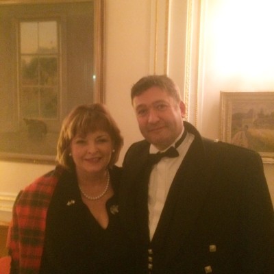 Colm with Ms Fiona Hyslop MSP, Cabinet Secretary for Culture, Europe and External Affairs